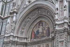Details of artwork on the Duomo