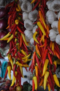 Peppers and garlic